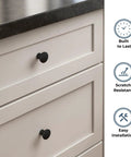 Fulton Matte Black Round Cabinet Knobs 1-3/16 Inch Easy Install Durable Hardware for kitchen drawers shown on cabinet