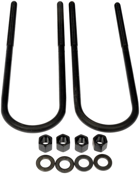 Ford F250 Super Duty Rear Leaf Spring U Bolt Kit 1999 To 2016 Replacement, showing U-bolts and nuts for rear suspension install
