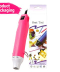 Compact Mini Heat Gun For Resin And Craft Projects That Quickly Bubbles Away Epoxy Silicone Molds Embossing And Acrylic Pouring Bubble Removal Small Art Projects Pink Color Fast Warm Up And Portable Drying Tool in packaging