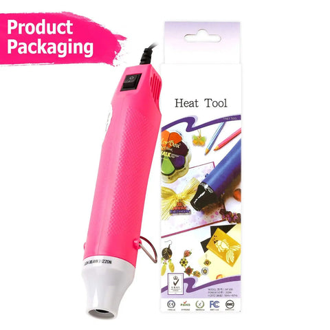 Compact Mini Heat Gun For Resin And Craft Projects That Quickly Bubbles Away Epoxy Silicone Molds Embossing And Acrylic Pouring Bubble Removal Small Art Projects Pink Color Fast Warm Up And Portable Drying Tool in packaging