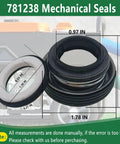 Honda 781238 Mechanical Seal Replacement For 2 Inch And 3 Inch Gas Semi Trash Water Pumps Easy Install Beefed Up For Champion Predator Generac Pulsar WB20XT3 WB30XT3 WH20XTAF, black and white seal dimensions