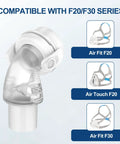 Replacement Elbows For AirFit F20 And F30 CPAP Hose 2 Pack Quick Release Swivel Elbow Connectors Easy To Attach Leak Free Seal Secure Fit For Comfortable CPAP Setup, compatible with Air Fit F20 and Air Touch F20