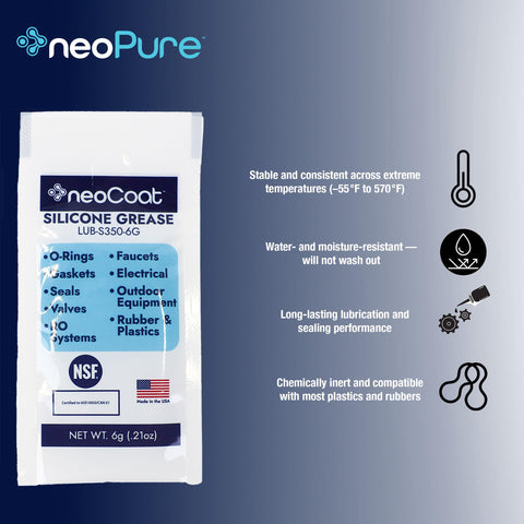 Silicone Grease 6g Pack For O Rings And Seals In Faucets, Valves, Plumbing And Water Filtration Systems package front view