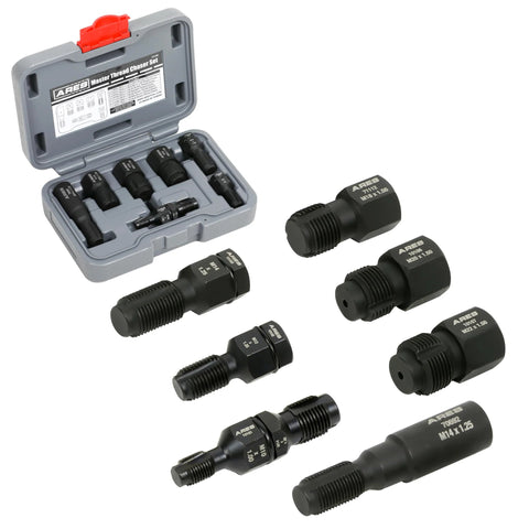 ARES 10100 7-Piece Master Thread Chaser Set in plastic storage case; carbon steel automotive thread repair tools
