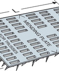 Heavy Duty 3 Inch By 6 Galvanized Steel Mending Plates Pack Of One Hundred featuring sharp prongs for wood connections.