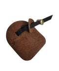 Barebow Finger Tab With Suede And Leather Ledge, Adjustable Strap, Double Leather Layers, Ambidextrous, Medium Size, Brown