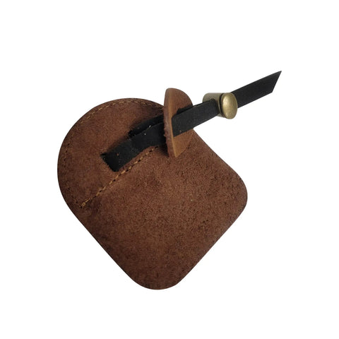 Barebow Finger Tab With Suede And Leather Ledge, Adjustable Strap, Double Leather Layers, Ambidextrous, Medium Size, Brown