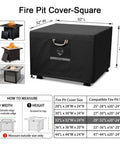 32 Inch Square Fire Pit Cover Heavy Duty Fabric Waterproof All Weather Outdoor Shield For Square Fire Pits And Tables