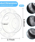 Quovay 2 Pcs 6.1 Inch Bathtub Stoppers, PVC Bathtub Overflow Drain Cover dimensions showing sizes 3.77 and 6.06 inches.
