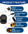Product features of 55 Pcs Rubber Grommets Kit With Six Assorted Sizes in inches for wiring protection, waterproof, fire and water resistant.