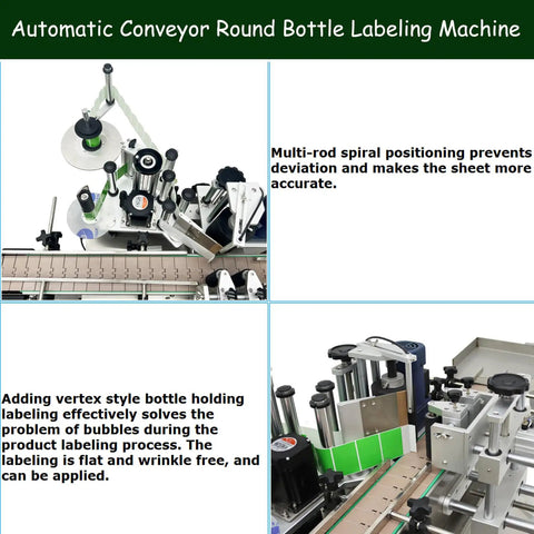 High Speed Fully Automatic Labeling Machine For Round Bottles Delivers Badass Efficiency With Touch Screen Interface, showing multi-rod setup.