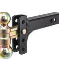 Slim Adjustable Channel Mount With Dual Ball Hitch For Trailers, Two Inch Shank, Ten Thousand Pound Capacity, side view