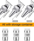 Must Have Pro Grade Airbrush Replacement Parts Kit with nozzles 0.2mm, 0.3mm, 0.5mm sizes, storage container visible