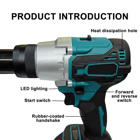 Heavy Duty Electric Crimping Tool For Drum Sealing Automatic Capping Machine For Oil Drums with LED light and rubber-coated handle.