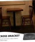 Modern Table Leg Brackets And Heavy Duty Mounting Plates For Furniture Legs Dead Easy Install Dining Table Hardware solid steel cross bracket on a restaurant table