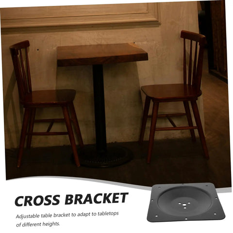 Modern Table Leg Brackets And Heavy Duty Mounting Plates For Furniture Legs Dead Easy Install Dining Table Hardware solid steel cross bracket on a restaurant table