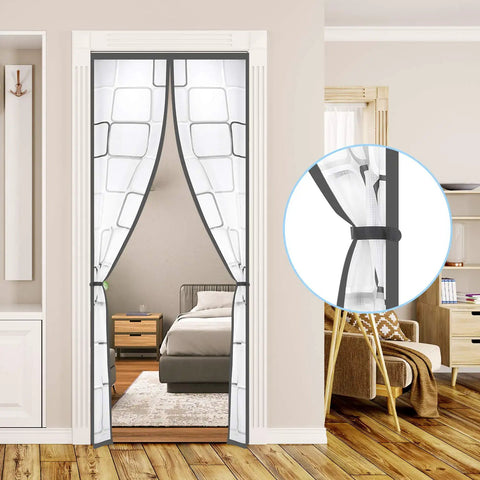 Insulated Door Curtain With Thermal Magnetic Self Sealing Eva Door Screen Keeps Drafts Out And Stops Cold Air, bedroom view