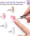Applying Non Sticky Solid Builder Nail Gel Kit For 3D Nail Sculpting And Extensions, HEMA Free Sculpting Gels For Nail Art