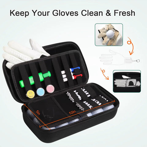 Portable Golf Accessories Organizer Bag With 18 Ball Capacity Glove Holder Case And Glove Shaper Durable 600D Water Resistant