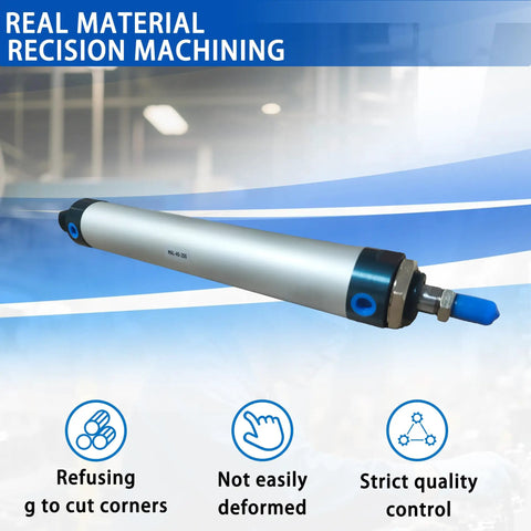 MAL40x200 Aluminum Double Acting Pneumatic Cylinder With Single Rod For Slick Fast Action Automation, 40MM Bore, 200MM Stroke