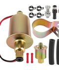 Universal 6 Volt Inline Electric Fuel Pump With Installation Kit 5-8 PSI Five Sixteenth Inch Inlet And Outlet Plug And Play Ready