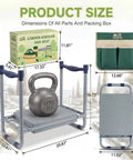 2-In-1 Garden Kneeler And Work Seat That Converts Between Kneeling And Sitting, shown with product dimensions and tool bag