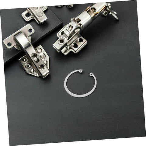 5 Piece Stainless Steel C Clip Retaining Ring Kit for Grooved Shafts Easy Install Snap Ring Set displayed with mechanical parts