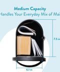 Postmount Mailbox Black Medium Outdoor Box Built Tough For Rain Snow Or Sun Galvanized Steel Construction Rust Resistant