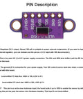 Front view of VL53L0X Time Of Flight ToF Laser Ranging Sensor Breakout Module Pack Of 4 I2C for Arduino and microcontrollers with pin description