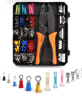 All In One Pro Grade Ratchet Wire Crimping Kit With Five Quick Change Jaws 200 Piece Set For Auto Marine And DIY Wiring