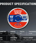 10 Inch 60T Fine Finish Woodworking Circular Saw Blade For Plywood And Trim With Thin Kerf 1.8mm Carbide Tipped ATB Teeth