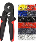 Heavy Duty Wire Ferrule Crimping Tool Kit Full Assortment Insulated Terminals Connector Pins for auto electrical repairs.