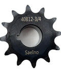 Twelve Tooth Roller Chain Sprocket Type B With Three Quarter Inch Bore Hardened 1045 Carbon Steel Drive Sprocket For ANSI Forty Chain