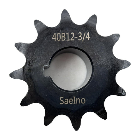 Twelve Tooth Roller Chain Sprocket Type B With Three Quarter Inch Bore Hardened 1045 Carbon Steel Drive Sprocket For ANSI Forty Chain