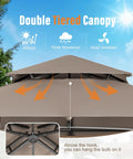 Outdoor Grill Gazebo 8 By 5 Foot Patio Canopy With Double Tier Roof And Air Vent highlighting ventilation and UV protection features