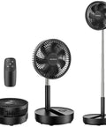 Rechargeable Portable Standing Fan With 8000mAh Battery Remote Quiet 8.1 Inch Oscillating Pedestal Floor Fan LED Display And Timer