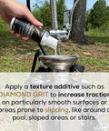 Texture additive being added to a sealer machine outdoors for use with Matte Clear Acrylic Sealer For Stone And Brick With Color Enhancing Finish Fast Dry Indoor And Outdoor Protection For Pavers Travertine Faux Stone Clay Bricks Professional Grade Stone Sealer For Lasting Matte Look