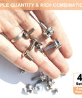Hand holding 24 Piece Stainless Steel Helmet Visor Screws Kit With Visor Clips Universal Sports Helmet Hardware Replacement For Football Hockey Baseball Softball Youth Girls.