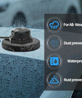 Weatherproof Antenna Mount Cap Cover With O Ring Seal For VHF UHF GMRS CB Radios And NMO Antenna Mount Base on wet car roof.