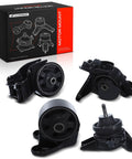 Ride Smooth As Glass Engine Motor Mount And Transmission Mount Kit For Hyundai Elantra And Tiburon 2.0L Direct Fit Automatic Transmission Genuine Rubber Set Four with black synthetic rubber mounts.