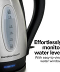 Electric Tea Kettle 1.7 Liter Cordless Boiler With 1500 Watts For Fast Boiling Auto Shutoff And Boil Dry Protection Stainless Steel