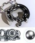 9mm 304 Stainless Steel Precision Bearing Balls Set, 10 Pieces For Industrial Machinery, Automotive, And DIY Projects, Pro Grade Beads For Bearings, Casters, Drawer Slides, And Semi Precision Applications, shown with bearings and a single ball