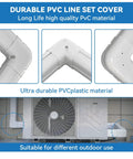 Hella Tough Pvc Line Set Cover For Mini Split Ac Systems showing durable white PVC elbows and straight sections for tubing protection.