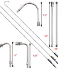 Pressure Washer Extension Wand Set, 15 Inch Stainless Steel Lance Kit with 30 Degree, 90 Degree and U Shaped Wands, Six Nozzle Tips