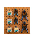 Heavy Duty Pegboard Magnetic Tool Holders Set Of Four With Hang Tight Magnets And Screws 1 Inch Hole Snug Fit for organized tools.