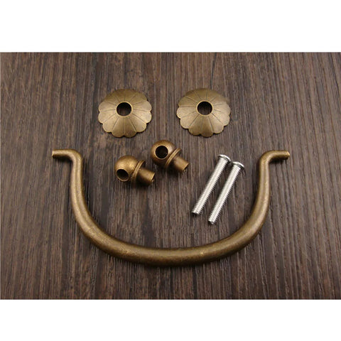 Six Pack Traditional Bail Cabinet Pulls In Antique Brass For Dresser Drawers And Cabinets, Vintage Shabby Chic Hardware