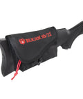 10/22 Buttstock Pouch For Magazines And Ammo, Holds Up To 10 Round Mags, Zippered Pocket And Protective Flap on rifle stock