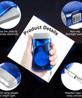 Close-up of blue hand crank flashlight from Grab This 36 Pack Hand Crank Flashlights No Battery Required Emergency Flashlight Squeeze Flashlight Bulk Gift Set In Yellow Gray Blue Red For Home Camp Car Holiday Use