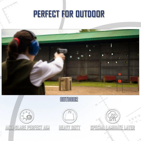 Shooter using Double Spinner Auto Reset Steel Target For Centerfire Handguns Up To Forty Four Magnum Outdoor Shooting Practice