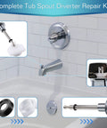 Complete view of Tub Spout Diverter Repair Kit With 2 Diverter Valve Stems, 2 Cup Seals And 2 Gates For Leaky Faucet Repair